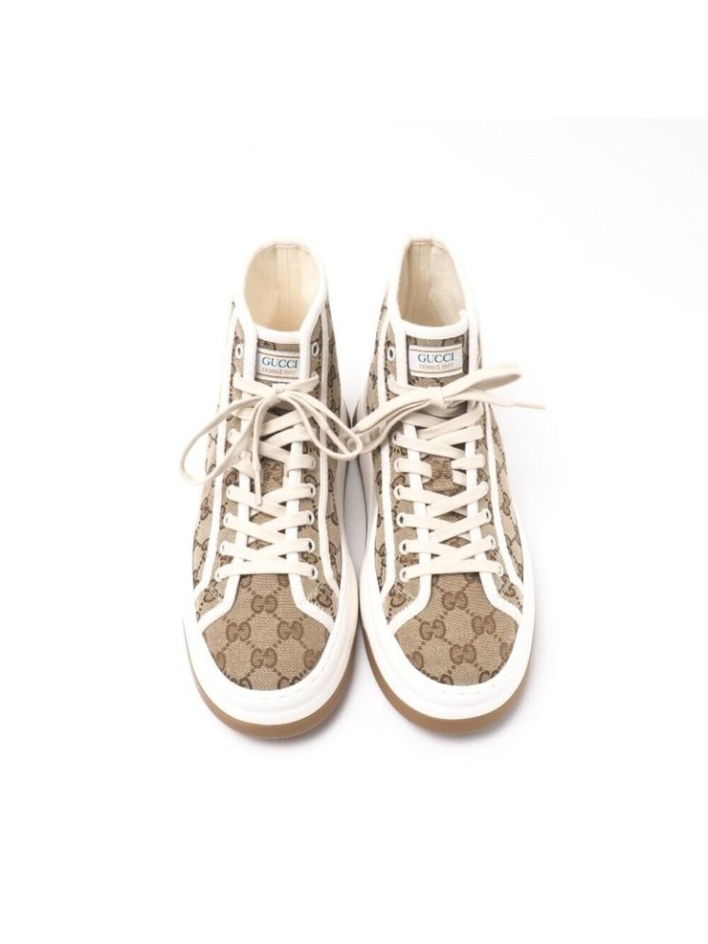 Gucci Tennis 1977 Sneakers Size 7 Shoes GG Pattern High Cut Thick - Picture 2 of 9